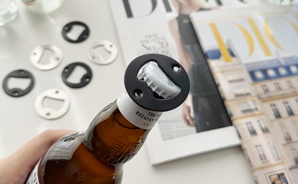 Bottle Opener Insert - 20 Sets Stainless Steel Inserts Kit with Screws Screwdriver for DIY Resin Mould Kit Hardware Parts Supply（black)