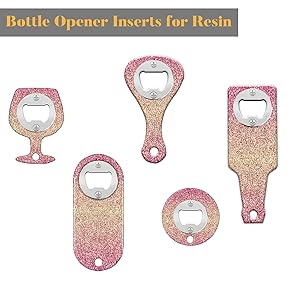 Bottle Opener Insert - 20 Sets Stainless Steel Inserts Kit with Screws Screwdriver for DIY Resin Mould Kit Hardware Parts Supply（black)