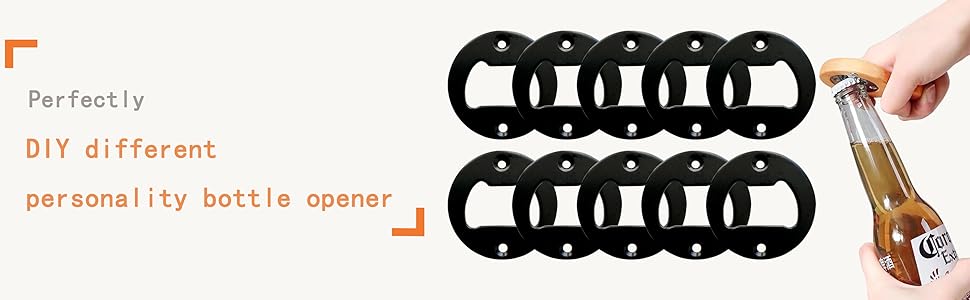 Bottle Opener Insert - 20 Sets Stainless Steel Inserts Kit with Screws Screwdriver for DIY Resin Mould Kit Hardware Parts Supply（black)