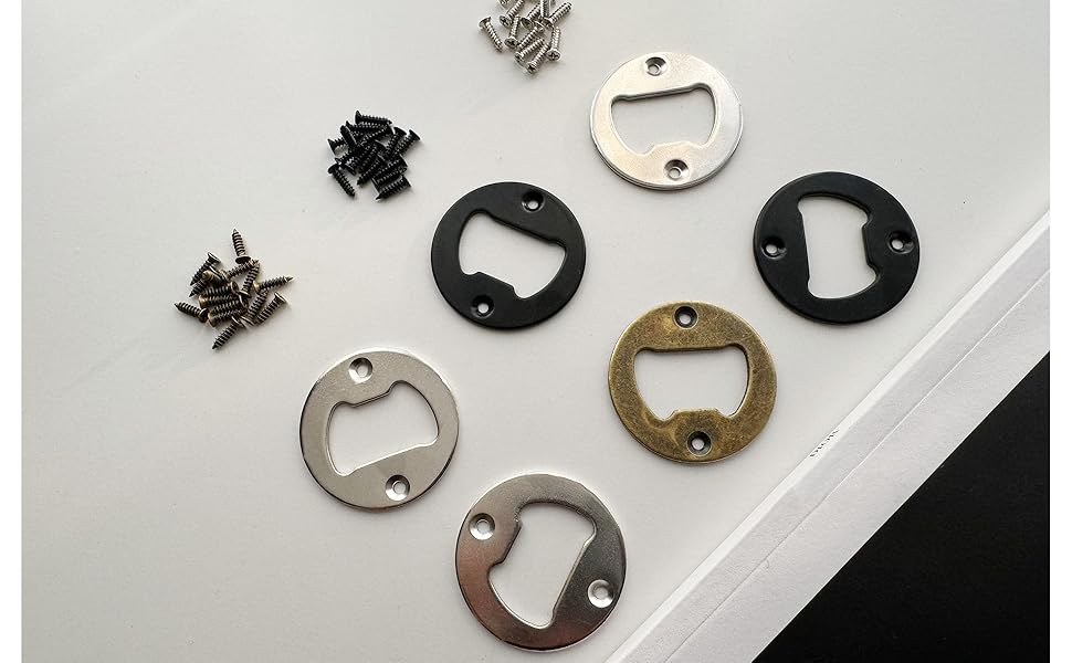 Bottle Opener Insert - 20 Sets Stainless Steel Inserts Kit with Screws Screwdriver for DIY Resin Mould Kit Hardware Parts Supply（black)