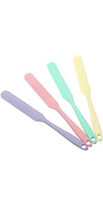 4 Pcs Silicone Jar Spatula, Non-Stick Heat Resistant Cake Cream Spatulas Set, 9.8 inch Cake Cream Butter Spatulas(4 colors）
