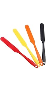4 Pcs Silicone Jar Spatula, Non-Stick Heat Resistant Cake Cream Spatulas Set, 9.8 inch Cake Cream Butter Spatulas(4 colors）