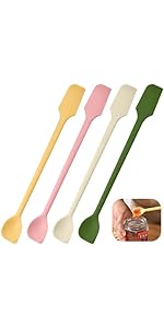 4 Pcs Silicone Jar Spatula, Non-Stick Heat Resistant Cake Cream Spatulas Set, 9.8 inch Cake Cream Butter Spatulas(4 colors）