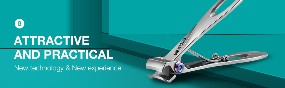 MR.GREEN Nail Clippers Wide Jaw Opening Stainless Steel Fingernail Clipper Thick Hard Toenail Cutter Manicure Scissors Tools (Nail Clipper (Large))