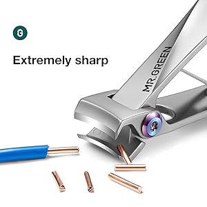 MR.GREEN Nail Clippers Wide Jaw Opening Stainless Steel Fingernail Clipper Thick Hard Toenail Cutter Manicure Scissors Tools (Nail Clipper (Large))