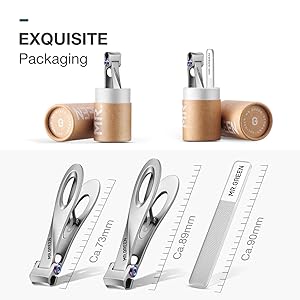 MR.GREEN Nail Clippers Wide Jaw Opening Stainless Steel Fingernail Clipper Thick Hard Toenail Cutter Manicure Scissors Tools (Nail Clipper (Large))