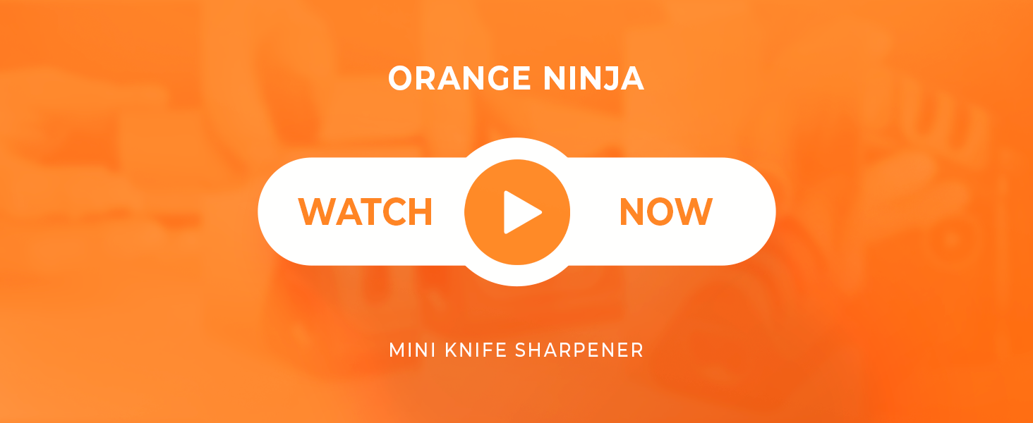 Orange Ninja Mini Knife Sharpener - Coarse & Fine Blade Sharpener, Sharpening System- Knife Sharpeners for Kitchen Knives, Pocket Kitchen Knives Sharpeners with Bottle Opener & Fridge Attachment
