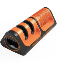 Orange Ninja Mini Knife Sharpener - Coarse & Fine Blade Sharpener, Sharpening System- Knife Sharpeners for Kitchen Knives, Pocket Kitchen Knives Sharpeners with Bottle Opener & Fridge Attachment