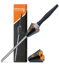 Orange Ninja Mini Knife Sharpener - Coarse & Fine Blade Sharpener, Sharpening System- Knife Sharpeners for Kitchen Knives, Pocket Kitchen Knives Sharpeners with Bottle Opener & Fridge Attachment