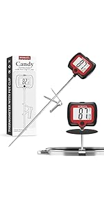 BOMATA 6 Pack Waterproof IPX7 Meat Thermometer Instant Read Food Thermometer with Long Probe for Water, Liquid, Kitchen Cooking, Grill,BBQ ! T101 X 6 Pcs (Black & Red & White)…
