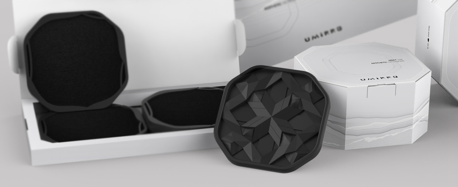 UMIRRO Silicone Cup Coasters for Drinks with Tailored Holder, Coffee Table Centerpiece, Modern Home Bar or Aesthetic Kitchen Essentials, House Decor Gifts, Set of 6, Mint and Lavender