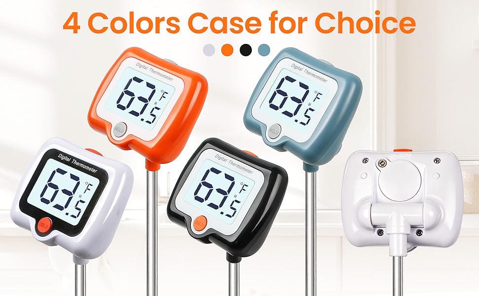 10 Inch Long Digital Candy Thermometer with Pot Clip,Deep Fry Thermometer,Rotating Display, Best Instant Read Food Meat Thermometer for Candy Making or Deep Frying