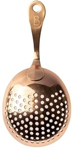 Bull in China Antique Style Hawthorne Rainbow Chrome | Bar Hand Strainer | Cocktail Strainer | Sieve for Bartending | Mixing Glass Strainer