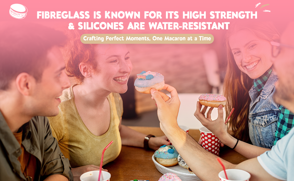 Macaron Silicone Baking Mats - Non-Stick Macaron Mat for Easy Baking | Heat Resistant & Dishwasher Safe Macaron Baking Mat | Reusable & Eco-Friendly, 1/2 Sheet Size - Pack of 4 - for Cookies & More