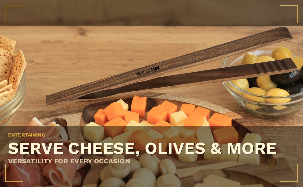 Walnut Wood Toaster Tongs Set of 4 – 10 Inch Kitchen Tongs for Toast, BBQ, Cooking & Serving | Premium Dark Hardwood | Stronger & More Durable Than Bamboo Tongs