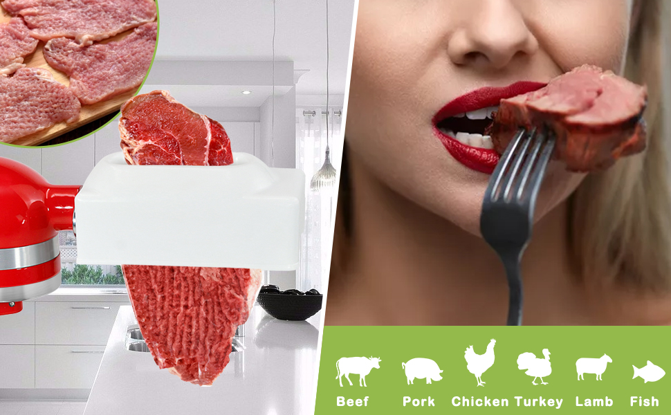 Electric Meat Tenderizer Attachment for All KitchenAid Stand Mixers, KitchenAid Attachment, Steak Tenderizer Meat Cuber Accesssories with Stainless Steel Gears, Meat Tenderizer Tool