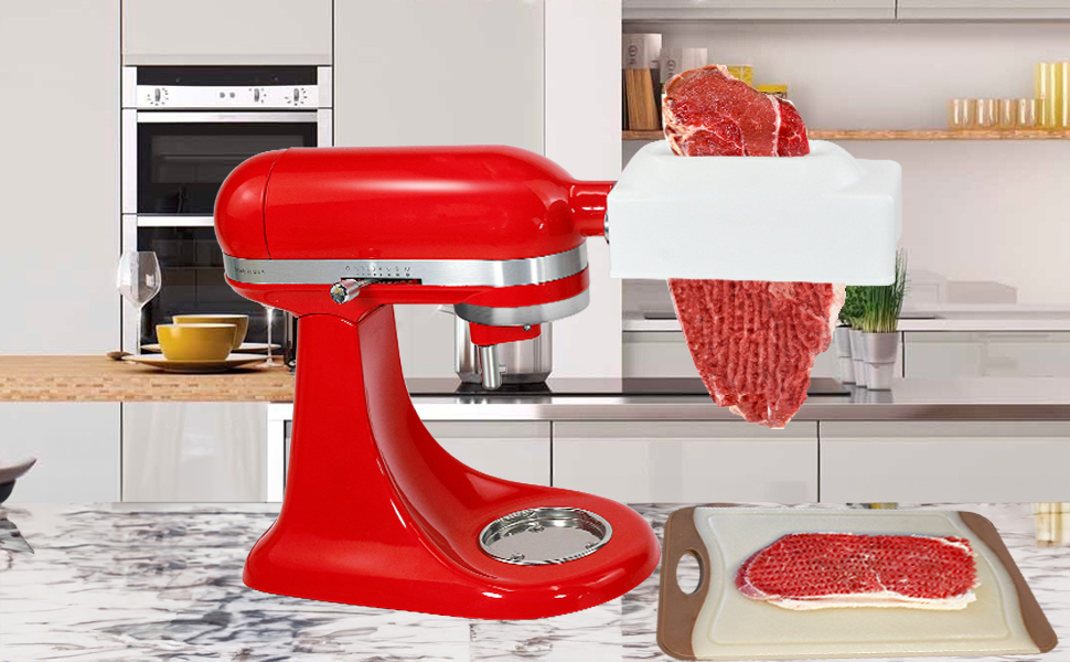 Electric Meat Tenderizer Attachment for All KitchenAid Stand Mixers, KitchenAid Attachment, Steak Tenderizer Meat Cuber Accesssories with Stainless Steel Gears, Meat Tenderizer Tool