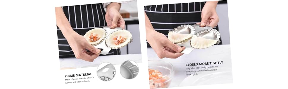 Upgraded Stainless Steel Dumpling Mold 2-Pack Rustless Dumpling Maker Tools for Homemade Pelmeni Ravioli Dough Pressing Kitchen Gadget