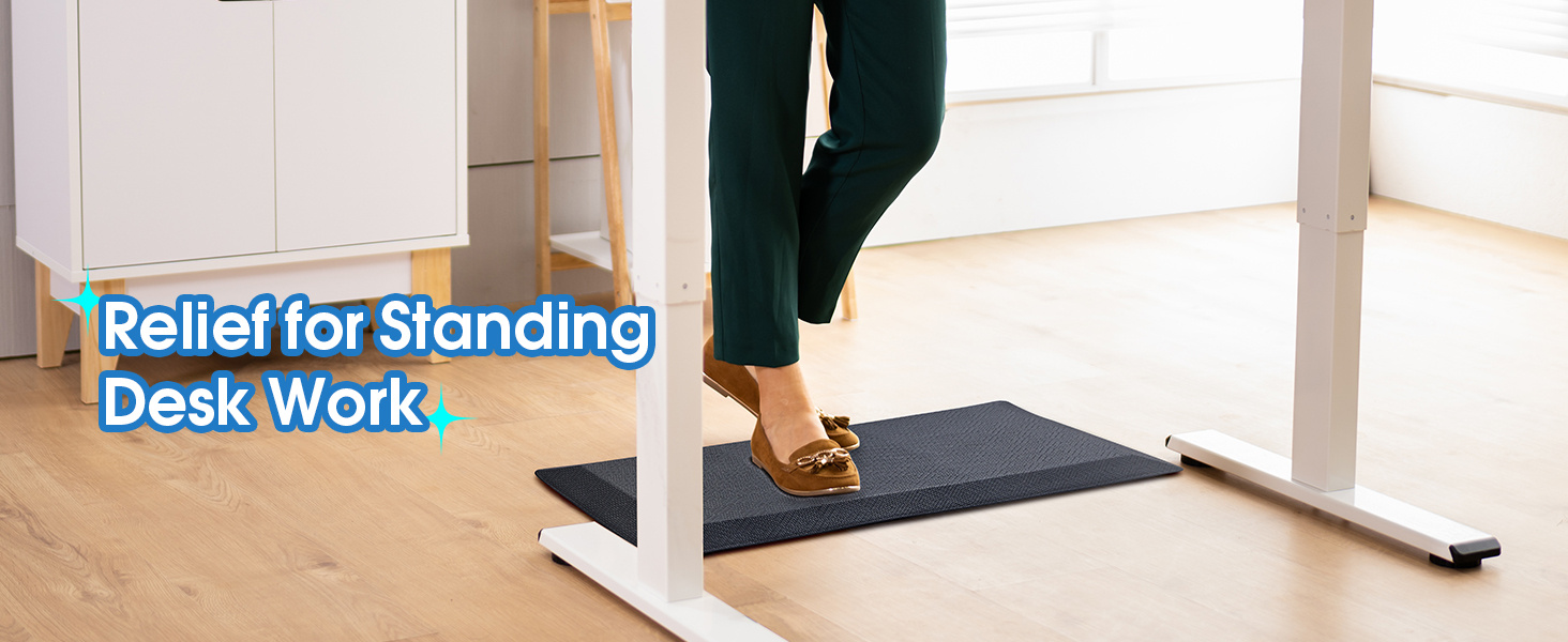 Ophanie Kitchen mats for Floor, 3/4 inch Thick, Kitchen Rugs, 20x39 Anti Fatigue Standing Cushioned Mat, Waterproof, Comfort Ergonomic mat for Office, Home, Sink, Grey Non-Slip Bottom