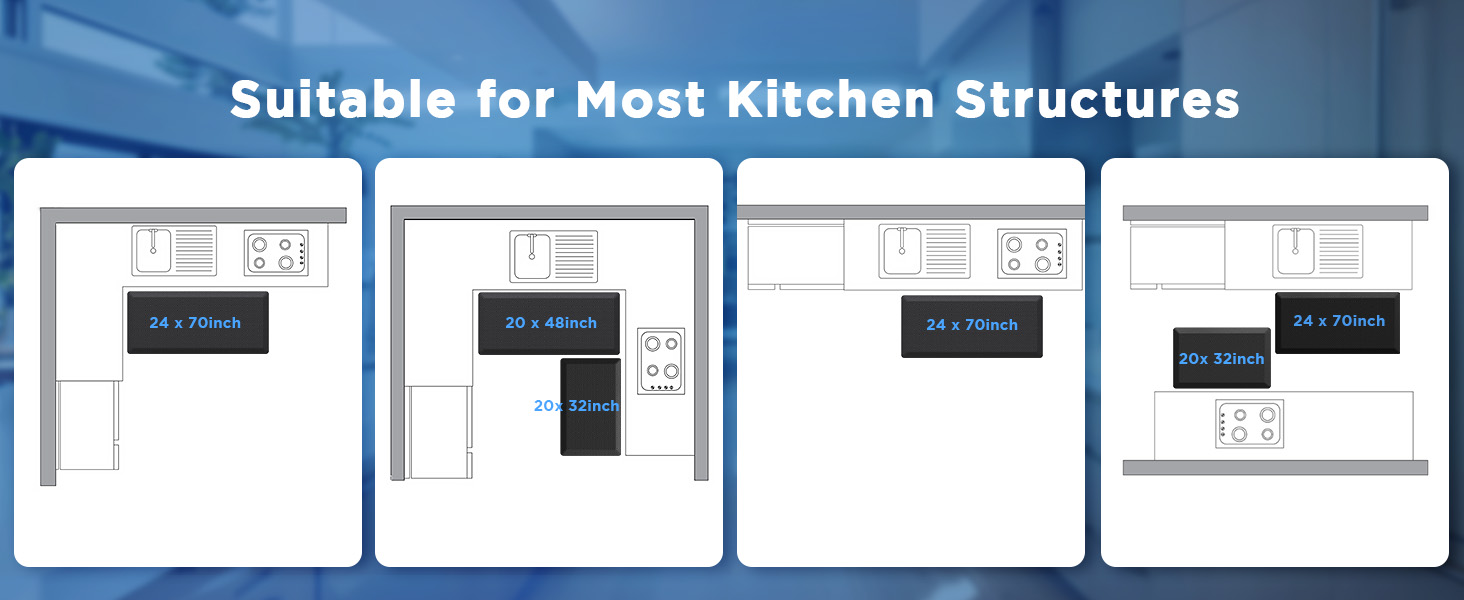 Ophanie Kitchen mats for Floor, 3/4 inch Thick, Kitchen Rugs, 20x39 Anti Fatigue Standing Cushioned Mat, Waterproof,Comfort Ergonomic mat for Office, Home, Sink, Brown Non-Slip Bottom