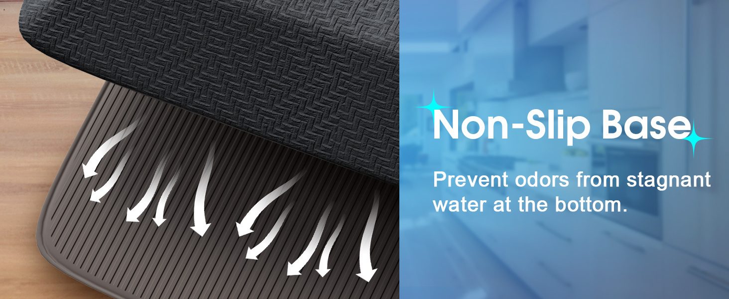 Ophanie Kitchen mats for Floor, 3/4 inch Thick, Kitchen Rugs, 20x39 Anti Fatigue Standing Cushioned Mat, Waterproof,Comfort Ergonomic mat for Office, Home, Sink, Brown Non-Slip Bottom