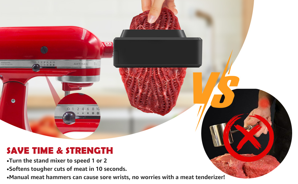 Meat Tenderizer for All Kitchen Aid Household Mixer,Meat Tenderizer Machine Attachment for Kitchen Aid Stand Mixers Accesssories (Black)