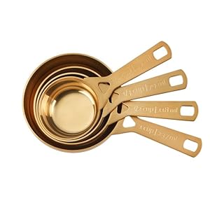 Le Creuset Measuring Spoons, Gold, Set of 5 (1/8,1/4,1/2,1Tsp,1Tb)