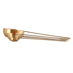 Le Creuset Measuring Spoons, Gold, Set of 5 (1/8,1/4,1/2,1Tsp,1Tb)