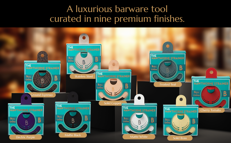 Hawthorne Strainer by Bull in China In Stainless Steel - Made In USA - High Density Spring Cocktail Strainer for Boston Shakers and Mixing Glasses for Bars & Bartenders