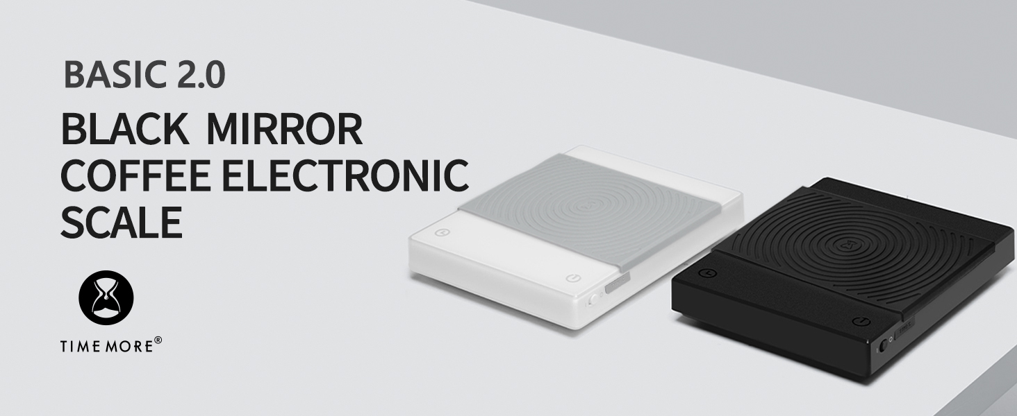 TIMEMORE Coffee Scale Basic 2.0 Electronic Espresso Scale with Water Flow Rate and Timer Function, Free Switching of Ounce/kg Units, Digital Scale for Kitchen/Baking/Cooking, Black