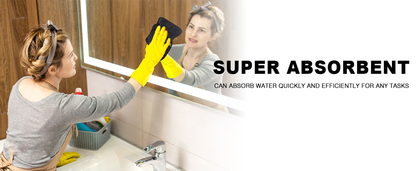 KinHwa Waffle Kitchen Towels for Washing Dishes Dish Cloths for Washing Dishes Microfiber Dish Towels for Kitchen Ultra Soft Absorbent Quick Drying 8inch x 8inch 6 Pack