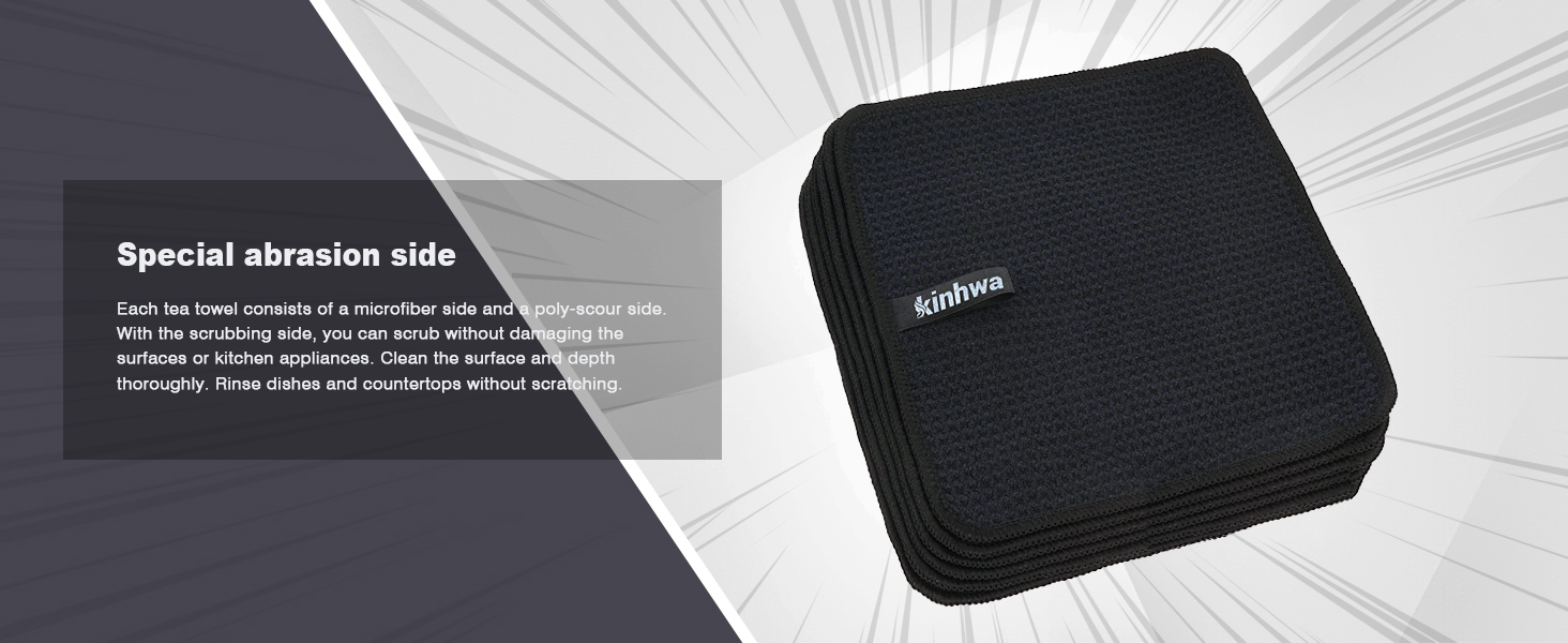 KinHwa Waffle Kitchen Towels for Washing Dishes Dish Cloths for Washing Dishes Microfiber Dish Towels for Kitchen Ultra Soft Absorbent Quick Drying 8inch x 8inch 6 Pack