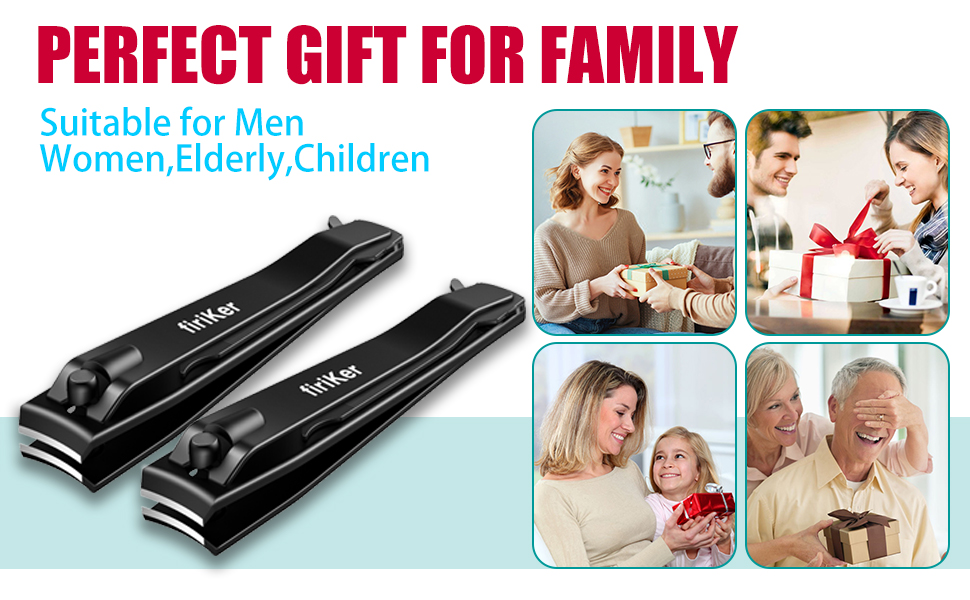 2PCS Nail Clippers Set, Heavy Duty Black Matte Stainless Steel nail Clipper with Nail File, Ultra Sharp Fingernail and Toenail Clipper Cutters,Clipper Tools for Men & Women