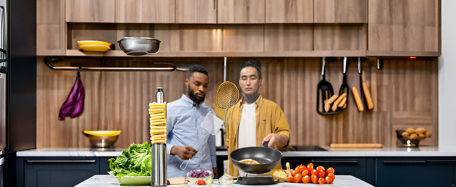 Stainless Steel Skimmer Spoon 16.92In Fine Mesh Oil Skimmer Ladle for Cooking Frying Hot Pot Fat Strainer Kitchen Utensil with Hanging Hole