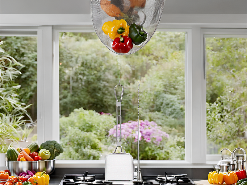 Stainless Steel Skimmer Spoon 16.92In Fine Mesh Oil Skimmer Ladle for Cooking Frying Hot Pot Fat Strainer Kitchen Utensil with Hanging Hole