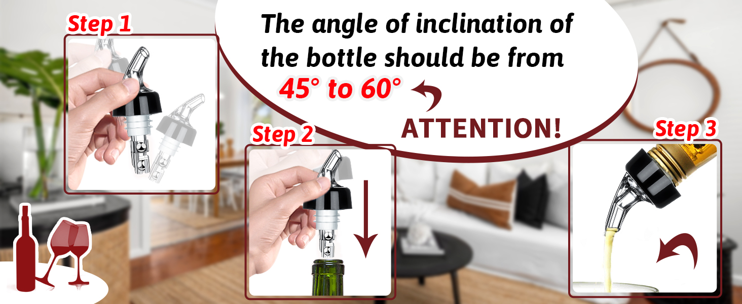 SuproBarware Automatic Measured Bottle Pourer - Quick Shot Spirit Measure Pourer Drinks Wine Cocktail Dispenser Home Bar Tools - 2 pack 1.5oz