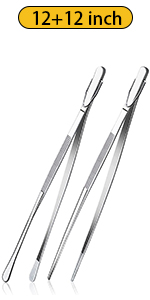 JETKONG Stainless Steel Kitchen Tongs, Serving Tongs for Cooking, 10.6