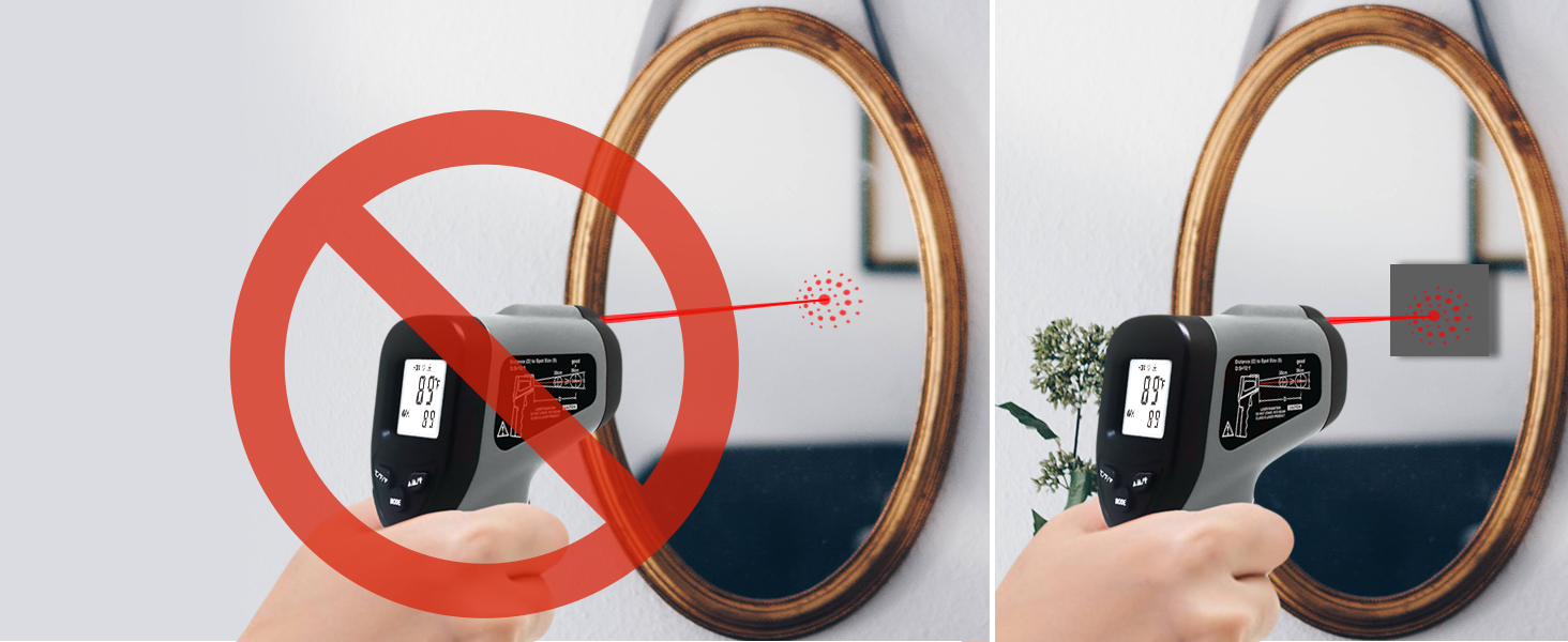 hito Infrared Thermometer Gun Laser Temperature Gun -58°F to 1112°F, Temp Gun for Pizza Oven, Cooking, Refrigerator, Pool, Reptiles, Air Conditioner, for Surface Temperature of Meat, Food, Liquid