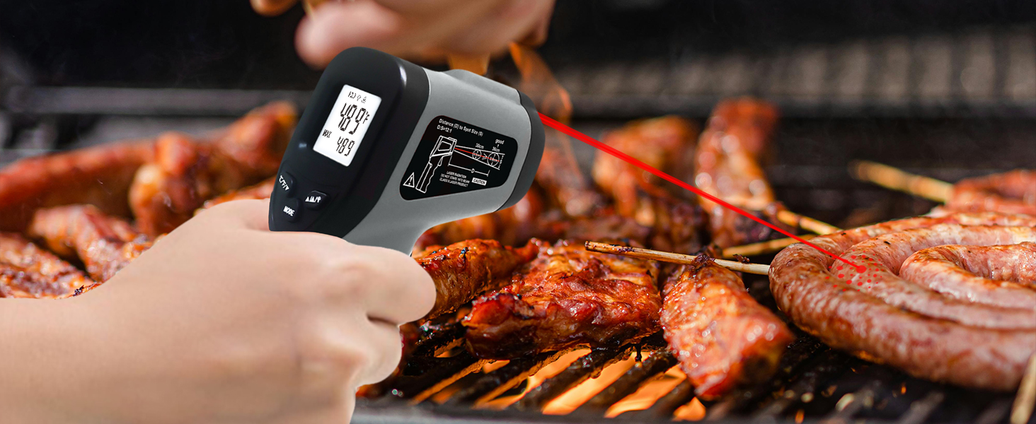 hito Infrared Thermometer Gun Laser Temperature Gun -58°F to 1112°F, Temp Gun for Pizza Oven, Cooking, Refrigerator, Pool, Reptiles, Air Conditioner, for Surface Temperature of Meat, Food, Liquid