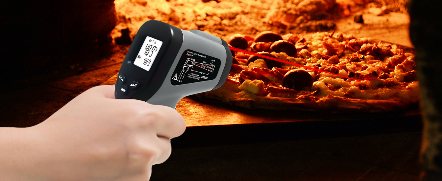 hito Infrared Thermometer Gun Laser Temperature Gun -58°F to 1112°F, Temp Gun for Pizza Oven, Cooking, Refrigerator, Pool, Reptiles, Air Conditioner, for Surface Temperature of Meat, Food, Liquid