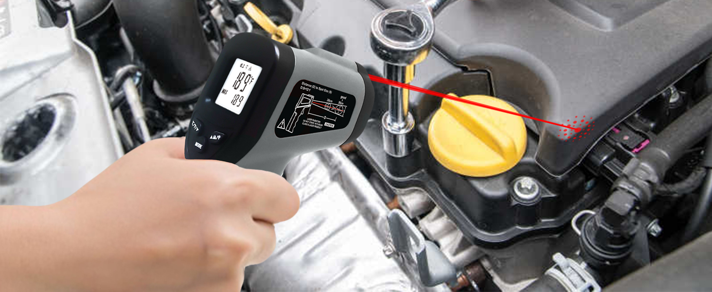 hito Infrared Thermometer Gun Laser Temperature Gun -58°F to 1112°F, Temp Gun for Pizza Oven, Cooking, Refrigerator, Pool, Reptiles, Air Conditioner, for Surface Temperature of Meat, Food, Liquid