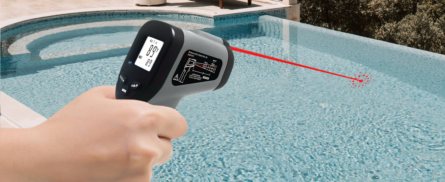 hito Infrared Thermometer Gun Laser Temperature Gun -58°F to 1112°F, Temp Gun for Pizza Oven, Cooking, Refrigerator, Pool, Reptiles, Air Conditioner, for Surface Temperature of Meat, Food, Liquid