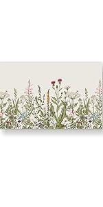 50 Sheets Floral Paper Placemat Watercolor Flower Disposable Place Mat Spring Colorful Floral Decorative Paper Table Mat for Wedding Bridal Shower Dinner Table, 11 x 17 Inch