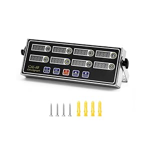 QWORK Digital Kitchen Timer - 8-Channel Multi-Timer with Waterproof Panel, Adjustable Volume