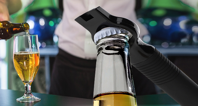 2-Pack Magnetic Beer Bottle Opener & Soda Can Opener, 2-in-1 Bottle Opener and Can Tab Opener Tool for Bartender, Long Nails, Arthritis, Seniors, Silicone Handle with Build in Magnet - Black