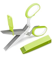 2 in 1 Kitchen Scissors for Food – Stainless Steel Blade & Plastic Cutting Board Scissors with Safety Lock | 9.5