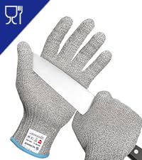 Schwer SlicePro ANSI A9 Cut Resistant Gloves, Food Grade Cutting Glove for Kitchen Food Prep, Mandoline Gloves for Meat Cutting, Oyster Shucking, Fish Fillet Processing, PR1501-G, L