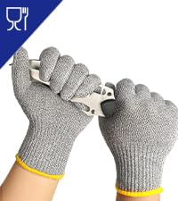 Schwer SlicePro ANSI A9 Cut Resistant Gloves, Food Grade Cutting Glove for Kitchen Food Prep, Mandoline Gloves for Meat Cutting, Oyster Shucking, Fish Fillet Processing, PR1501-G, L
