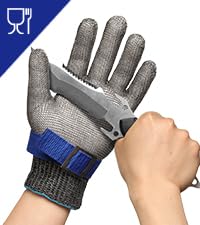Schwer SlicePro ANSI A9 Cut Resistant Gloves, Food Grade Cutting Glove for Kitchen Food Prep, Mandoline Gloves for Meat Cutting, Oyster Shucking, Fish Fillet Processing, PR1501-G, L