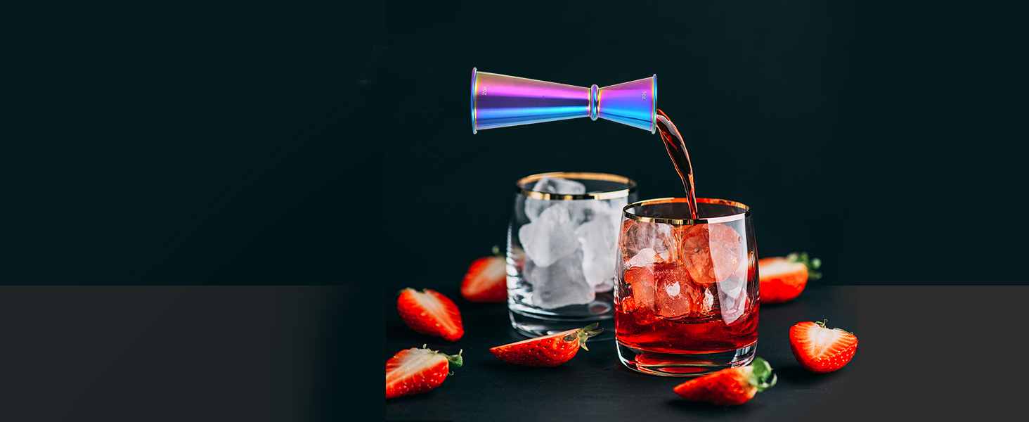 Bartender Kit with Stand, 12-Piece Bar Set | 24oz Cocktail Shaker Set for Drink Mixing, Martini Shaker Set with Bar Tools, Recipes Booklet | Fun Housewarming Gift (Rainbow)